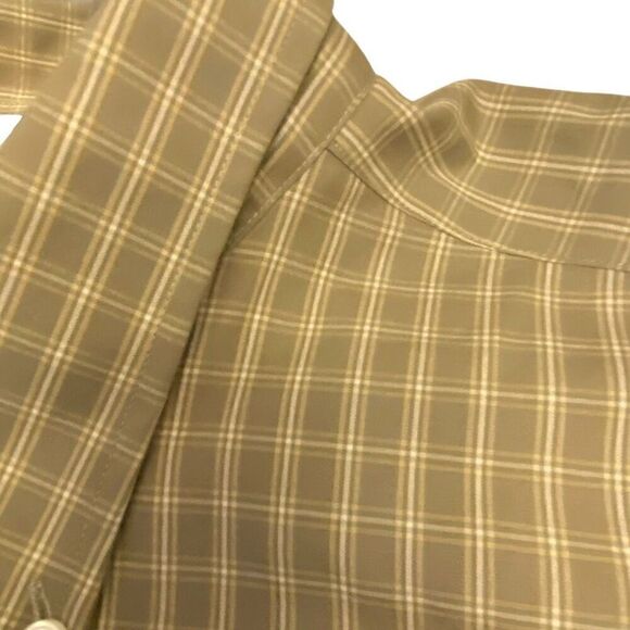 Eddie Bauer Olive Checked Long Sleeve Button Down Shirt Sz XXL - Picture 3 of 12